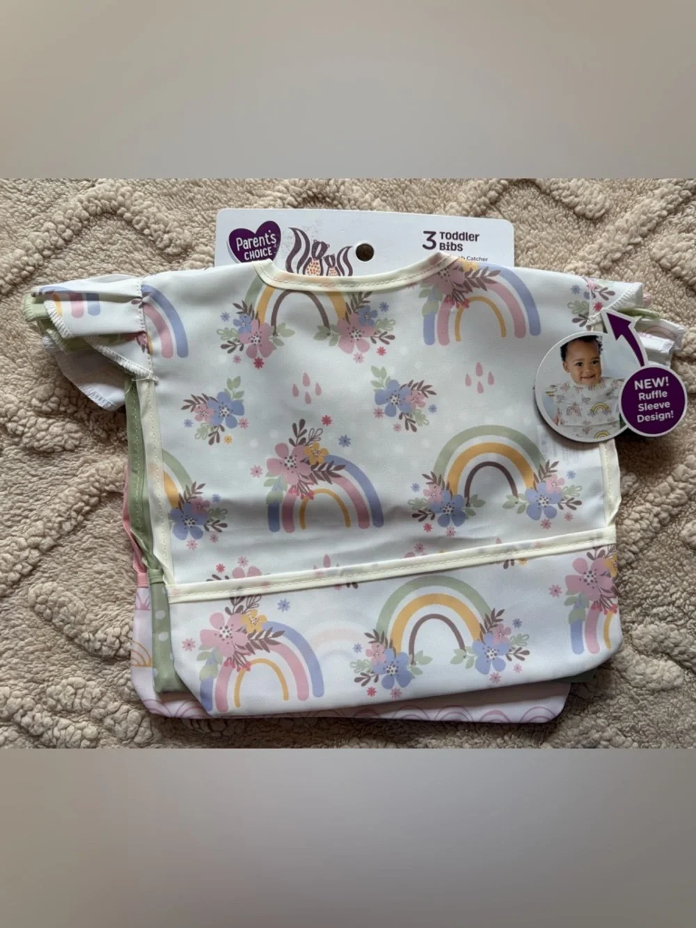 Baby Girl Bib Lot - NWT Bibs Pacifier Clip & Muslin Burp Cloths, 15 Piece Bundle